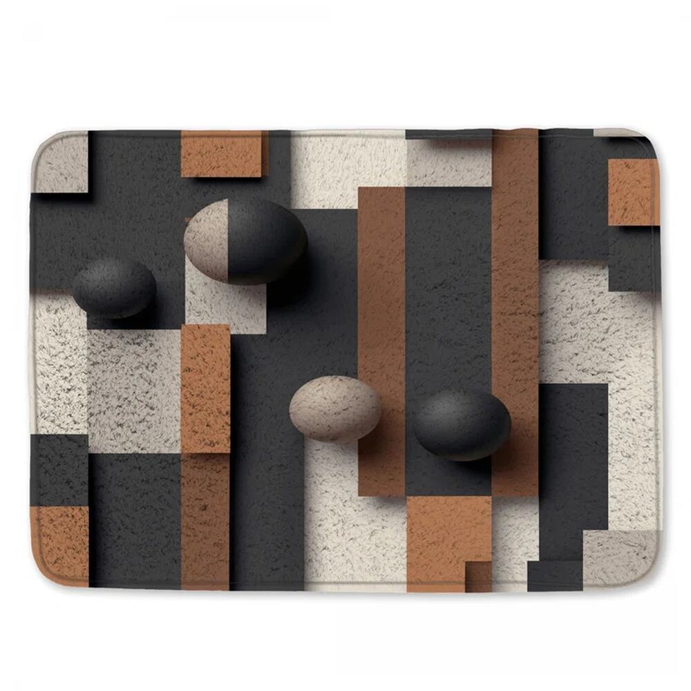 Geometric Shapes Composition Bath Mat